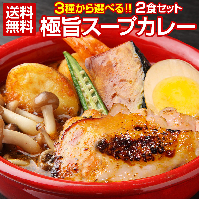 3種から選べる 北海道極旨スパイシー.スープカレー2食